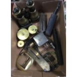 SMALL TUB OF MISC BRASS ITEMS,