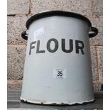 VINTAGE ENAMEL FLOUR BIN