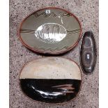 3 POTTERY OVAL DISHES BY VICKI READ OF WINSLOW