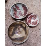 3 STUDIO POTTERY BOWLS BY VICKI READ