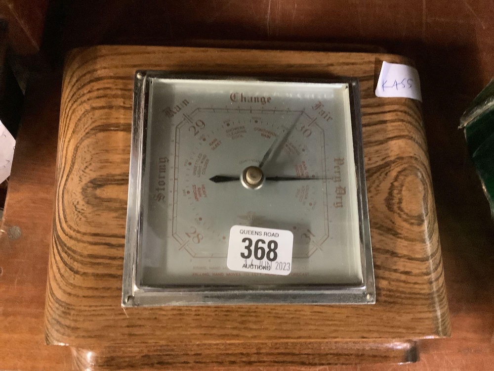 SQUARE BAROMETER & A WALL BANJO BAROMETER