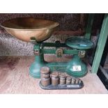 SET OF VINTAGE SCALES WITH WEIGHTS IN POUNDS & OUNCES