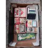 CARTON OF MISC VINTAGE PLAYING CARDS & OTHER CARD GAMES