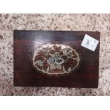 ANTIQUE INLAID SILVER MOTHER OF PEARL & ABALONE SEWING BOX