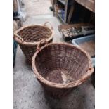 2 WICKER LOG BASKETS