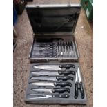 CHEFS SET OF KNIVES BY SOLINGEN STEEL IN ALUMINIUM CARRY CASE