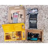 CARTON WITH SCREWDRIVER SET, MULTI ANGLE SCREW DRIVE, COBALT DRILL BIT SET & CORDLESS RATCHET SET,