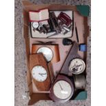 2 CARTONS WITH MISC MANTEL CLOCKS & OTHER MISC CLOCK ITEMS