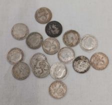 VICTORIAN & LATER SILVER 3 PENCE'S (16)