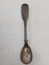 A VICTORIAN SILVER IRISH MUSTARD SPOON, DUBLIN 1866 BY J.