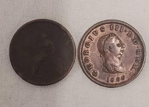 TWO GEORGIAN HALF PENNIES 1806 & 1807