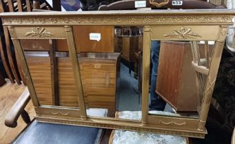 GILT FRAMED BEVELLED EDGE RIPPLE MIRROR