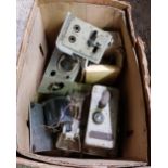 CARTON WITH MISC VINTAGE MORSE CODE TAPPERS & OTHER INSTRUMENTS
