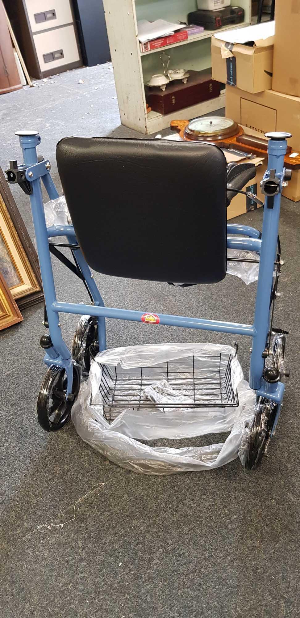 4 WHEEL STEEL ROLLATOR WALKER - NEW IN BOX