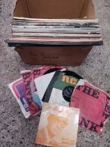 CARTON WITH QTY OF LP RECORDS INCL; REVOLVER, DAVID BOWIE, ROD STEWART, PAUL MCCARTNEY,