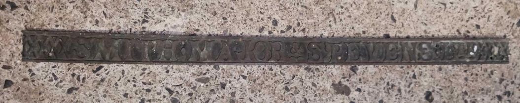 CAST BRASS ADVERTISING PLATE FOR SMITH MAJOR & STEVENS LTD