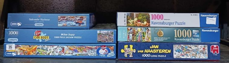 6 MISC JIGSAW PUZZLES, 3 X GIBSONS,