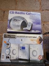 BUSH CD RADIO CASSETTE & A WELLTECH MICRO SYSTEM BOTH IN BOXES