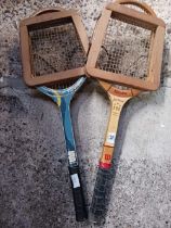 2 SQUASH RACKETS WITH STIFFENERS