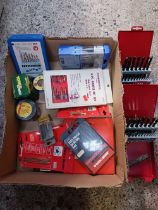 CARTON WITH MISC DRILL BIT SETS & ROUTER BLADES