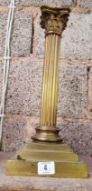 BRASS CORINTH COLUMN TABLE LAMP,