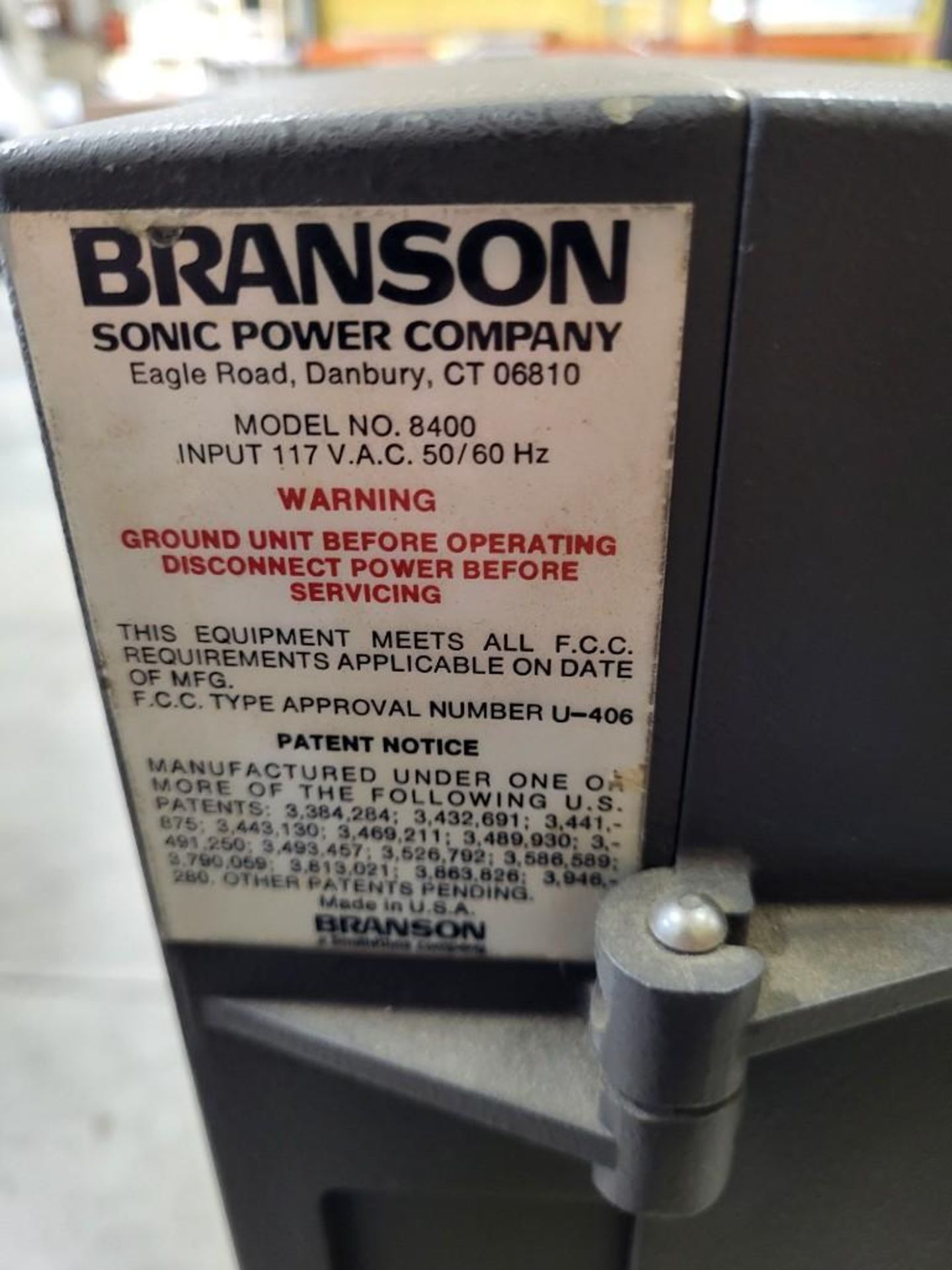 MACHINERY - BRANSON 8400 SERIES ULTRASONIC WELDER WITH E-150C ULTRASONIC WELDING POWER SUPPLY - Image 8 of 10