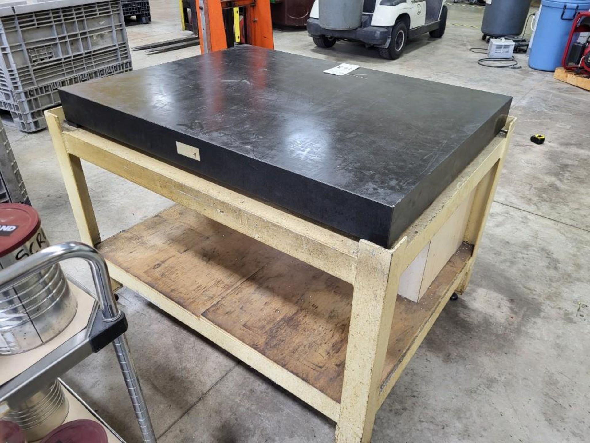 INSPECTION - BLACK GRANITE SURFACE PLATE WITH STAND AND CABINETS - Image 3 of 8