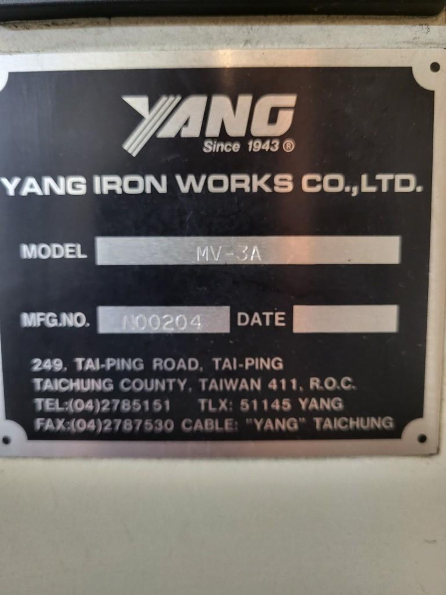 YANG MV-3A CNC VERTICAL MACHINING CENTER, FANUC 0M - Image 6 of 13