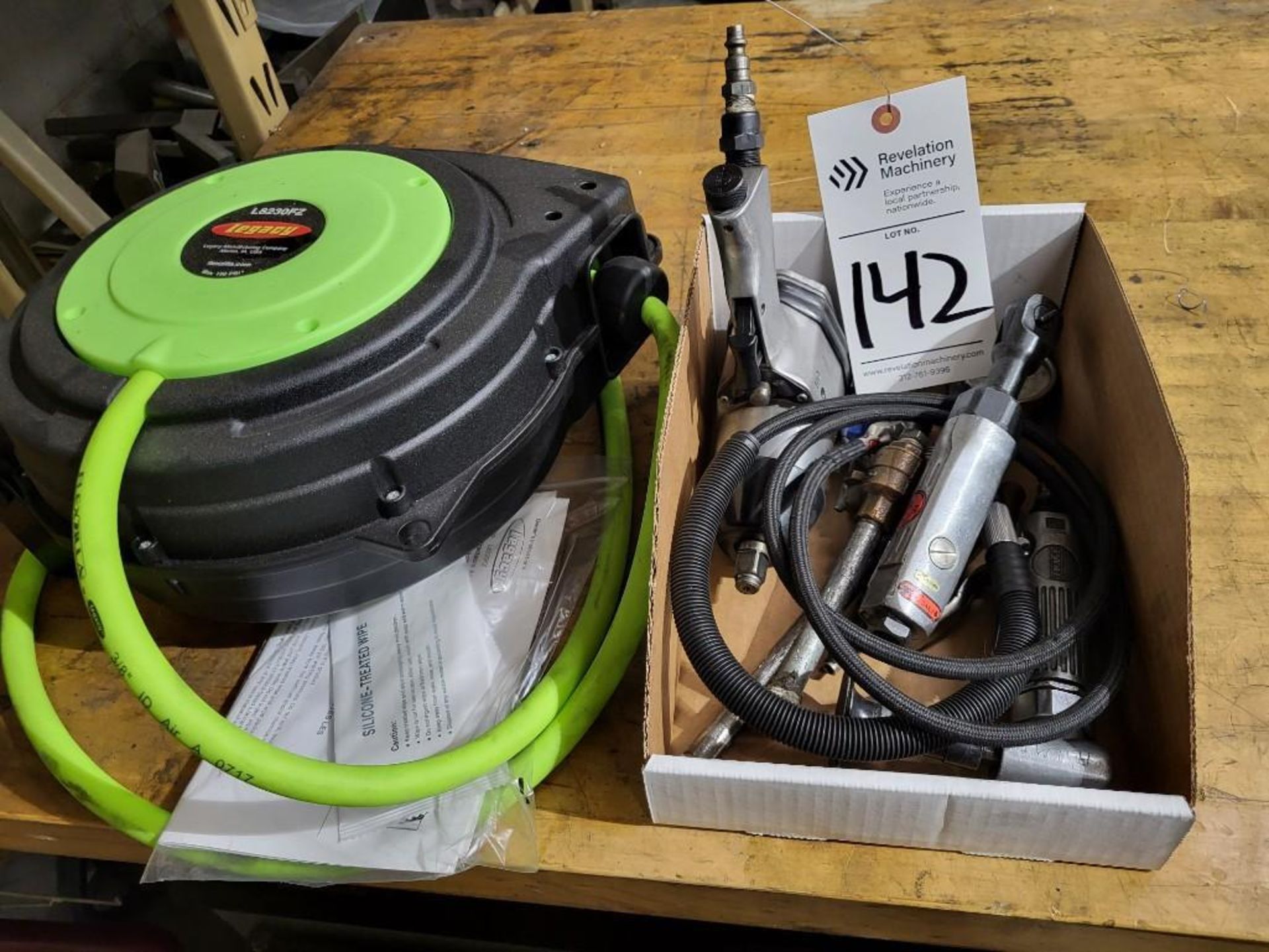 PNEUMATIC AIR TOOLS AND TWO HOSE REELS