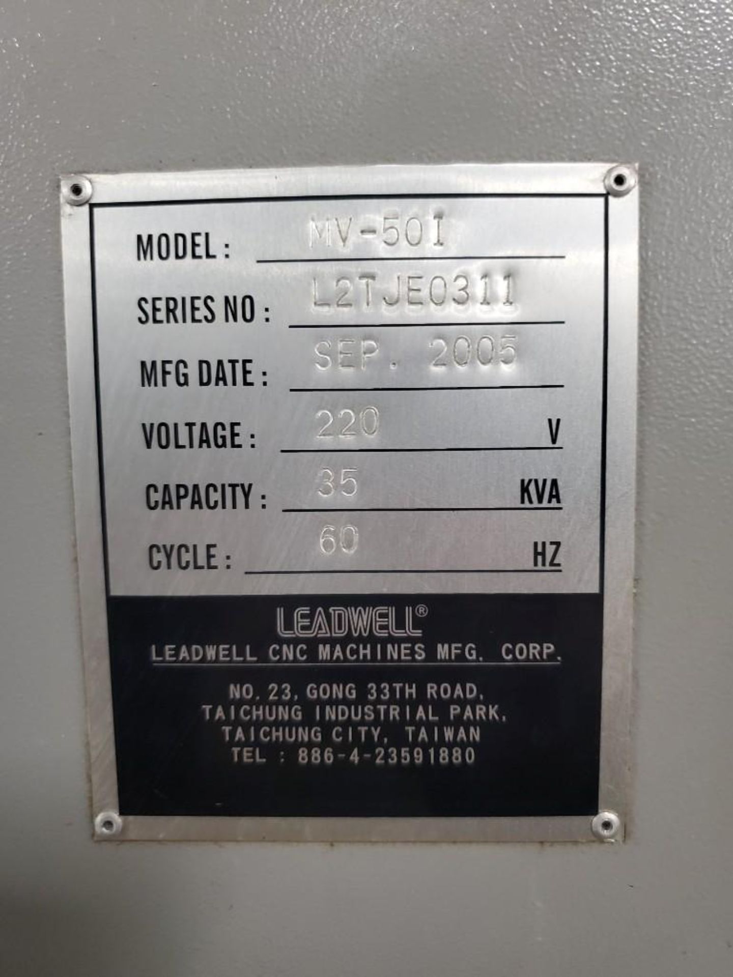 LEADWELL MV-50I VMC, 2005 – 50″ X 25″ TRAVELS, FANUC 18I-MB - Image 23 of 26