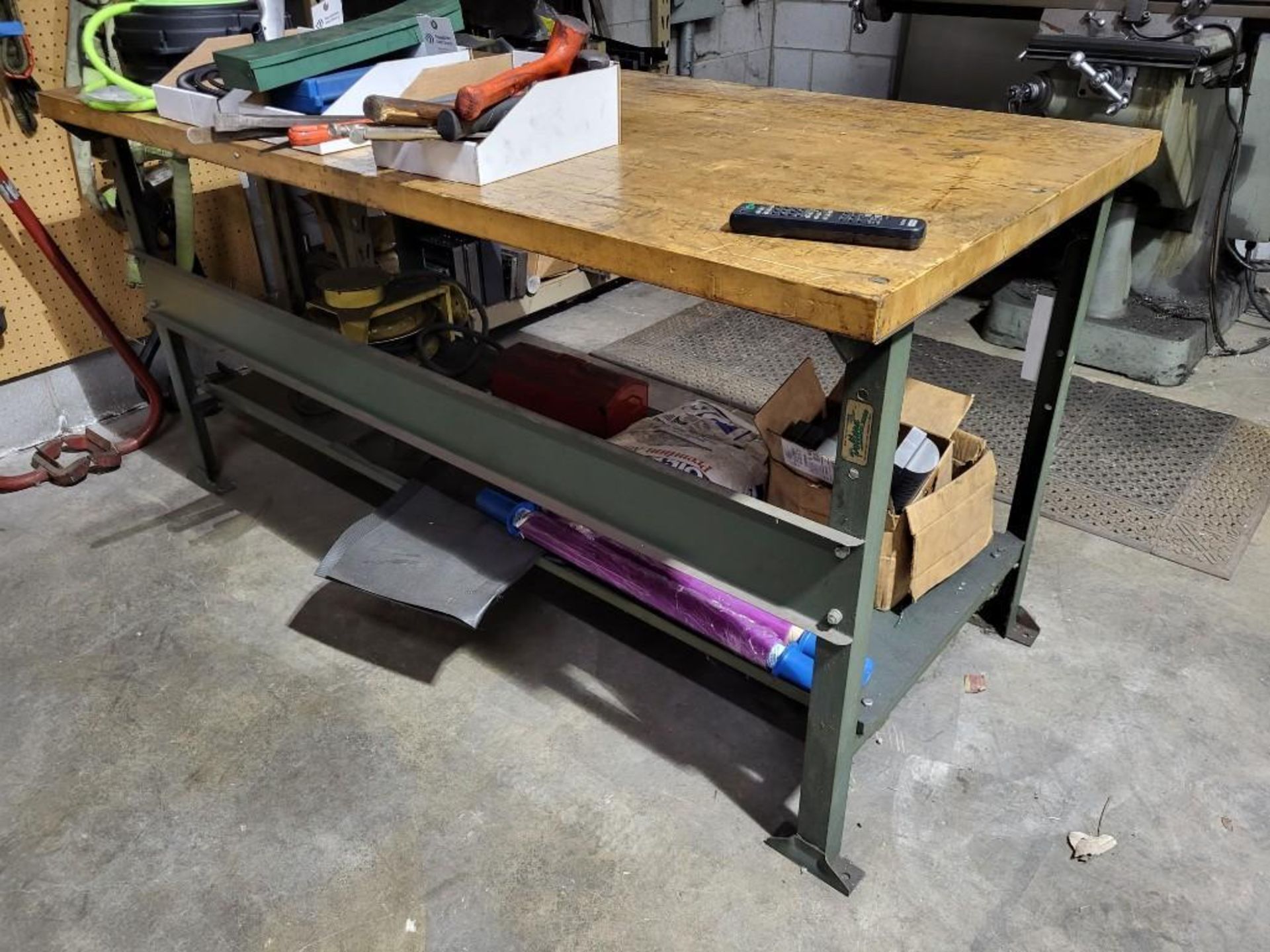 POLLARD HARDWOOD BUTCHER BLOCK TOP WORKBENCH WITH DRAWER - Image 3 of 4