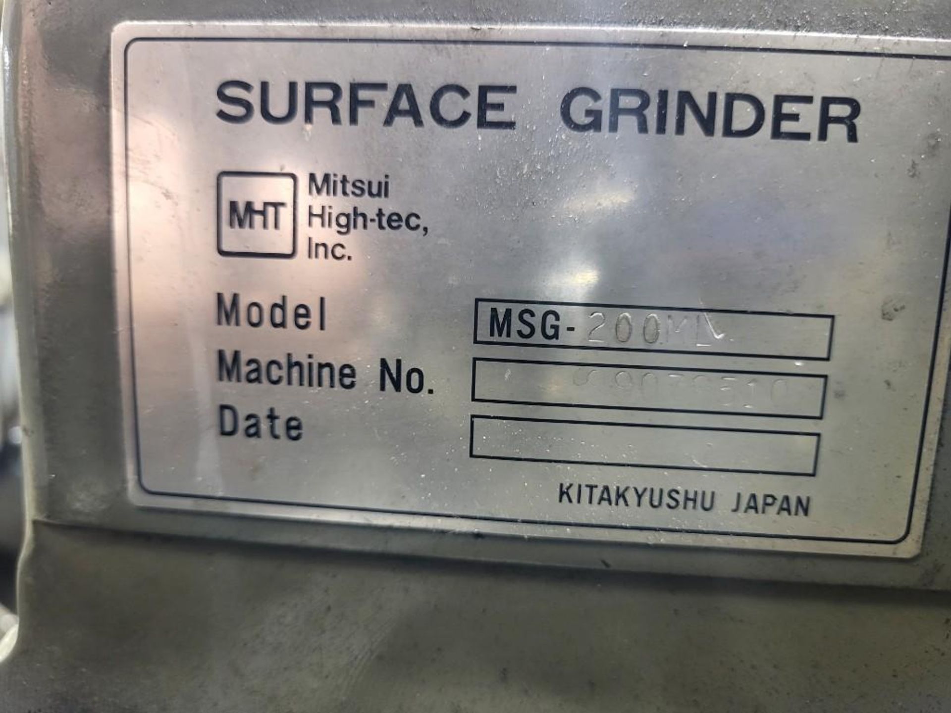 MITSUI MSG-200ML 6"X12" PRECISION SURFACE GRINDER WITH SONY DRO, WALKER MAGNETIC CHUCK - Image 7 of 10