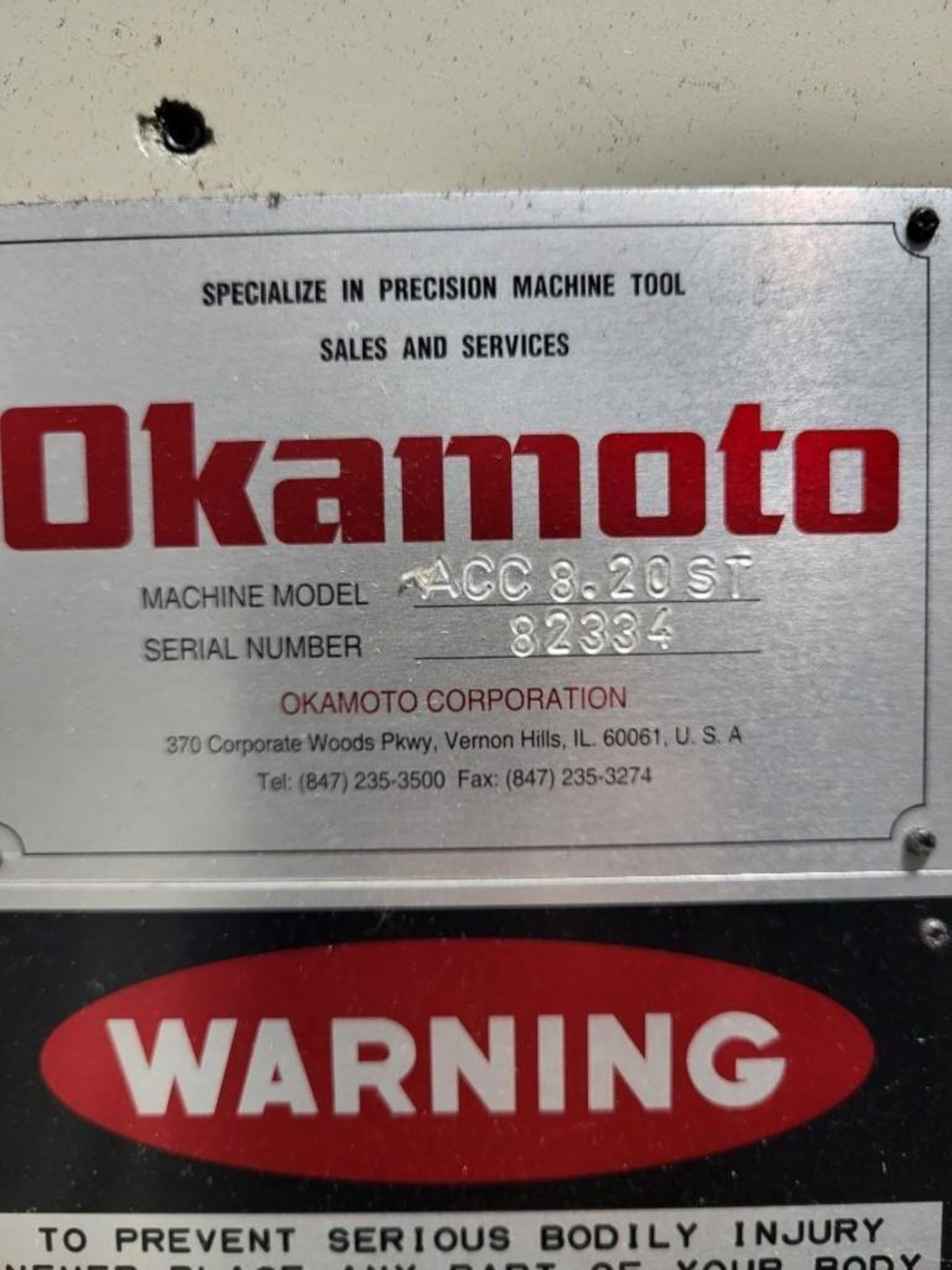 OKAMOTO ACC8.20ST HYDRAULIC AUTOMATIC SURFACE GRINDER, 2012 - Image 12 of 16