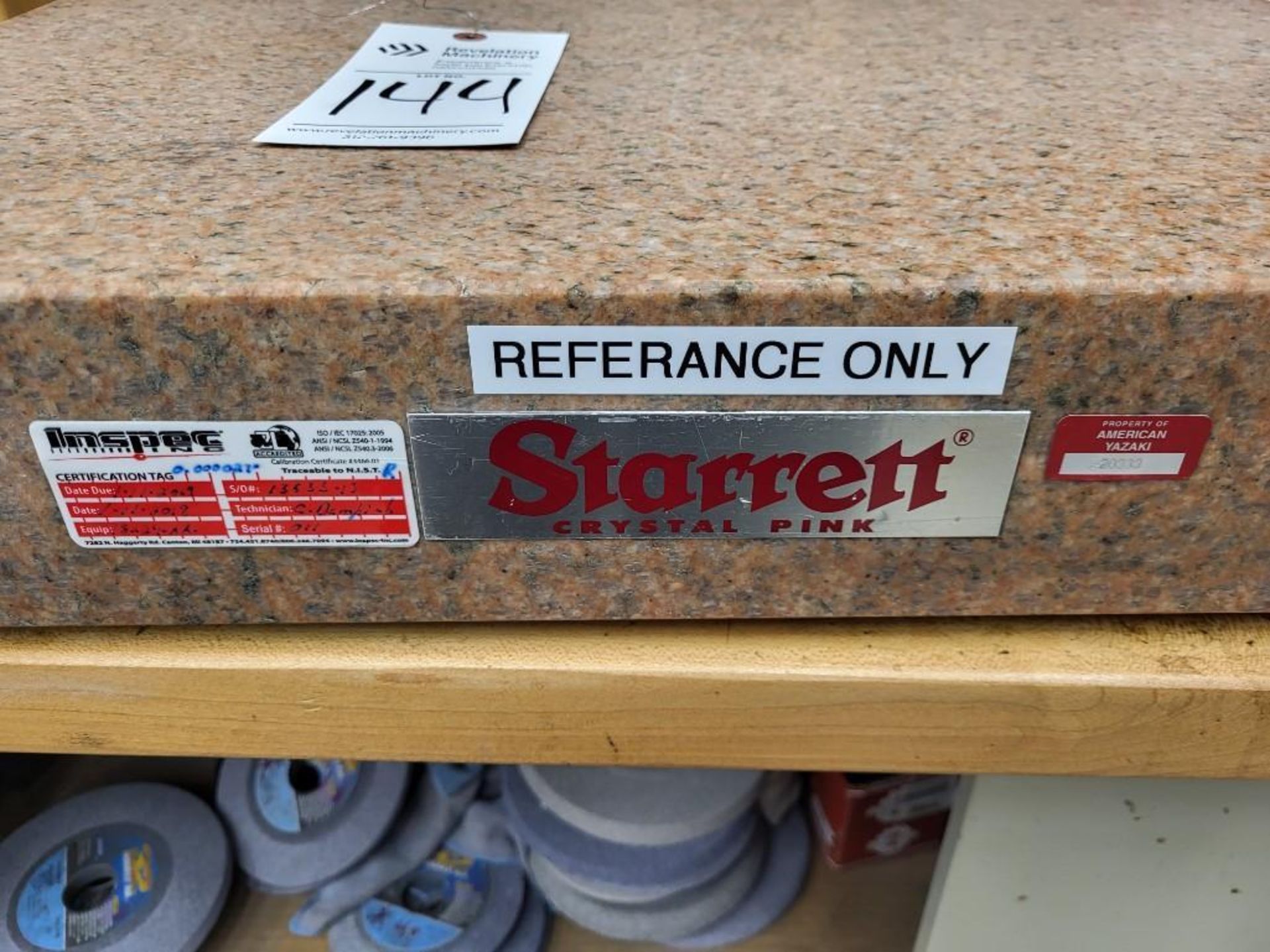 STARRETT PINK GRANITE INSPECTION PLATE 18" X 24" X 6" - Image 3 of 4