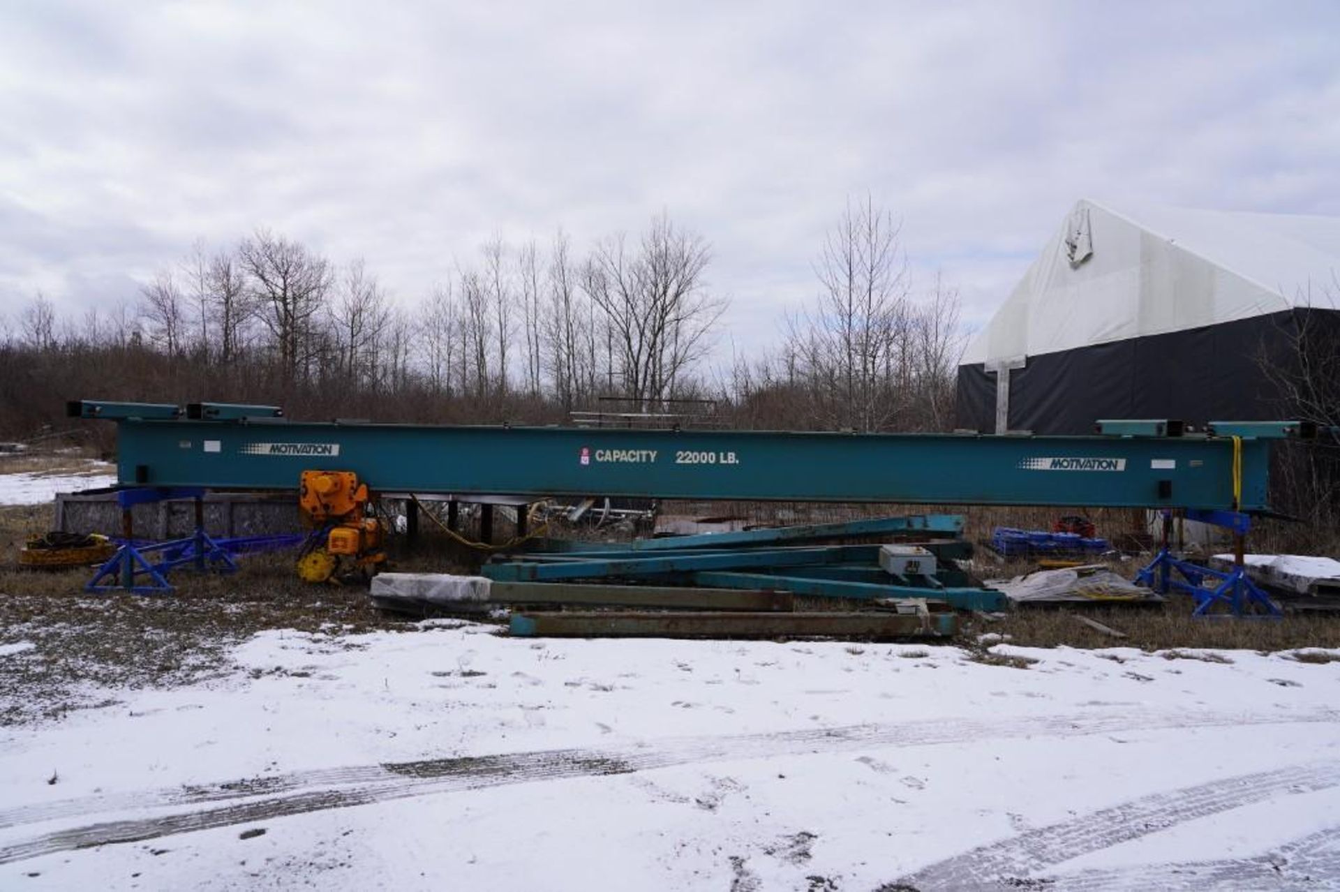 MOTIVATION 22,000 LBS CAPACITY OVERHEAD BRIDGE CRANE WITH 10 TON KITO CRANE HOIST - Image 9 of 9