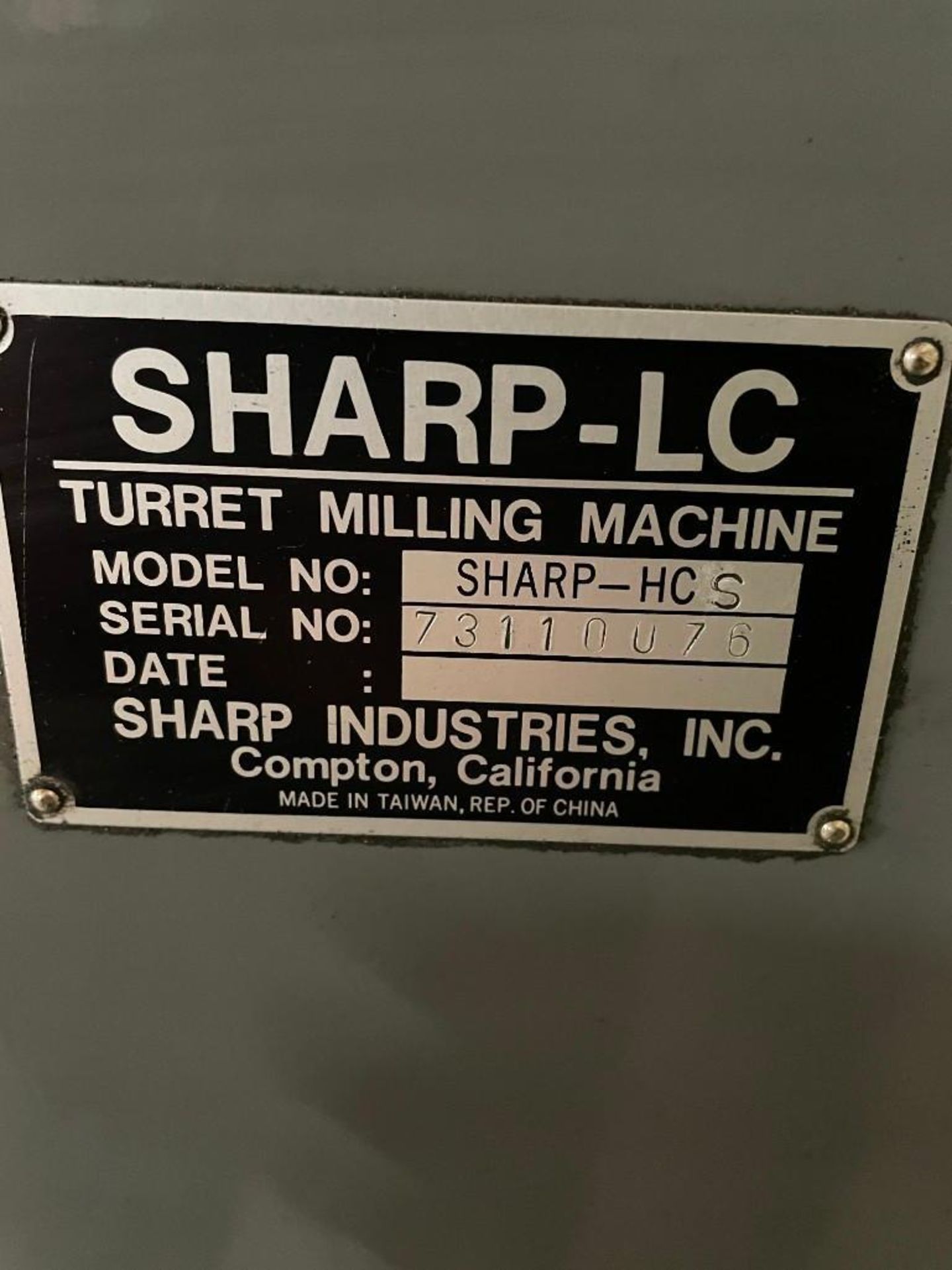 SHARP-LC VERTICAL KNEE TURRET MILLING MACHINE SHARP-HCS / BRIDGEPORT CLONE - Image 10 of 11