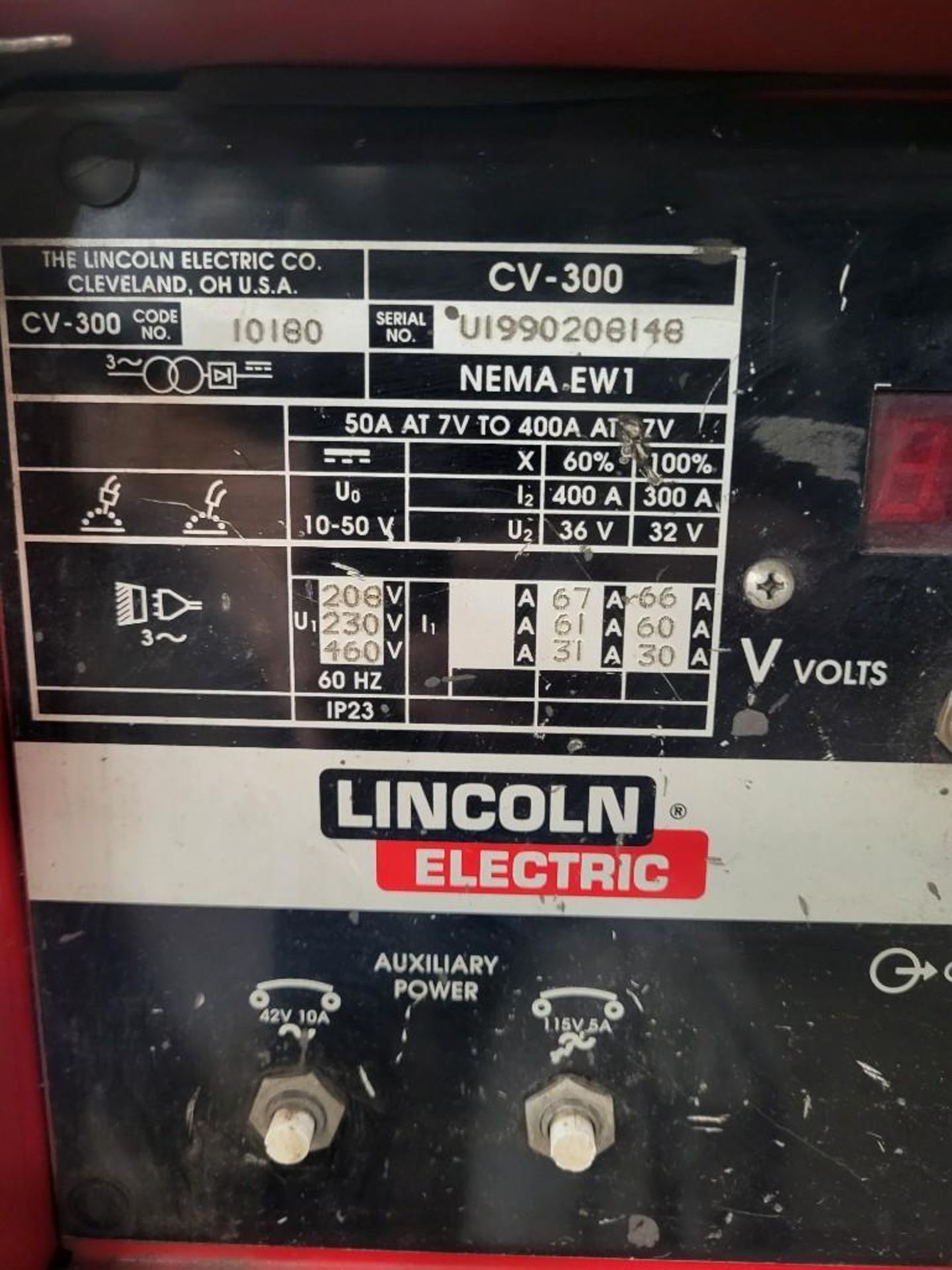 LINCOLN ELECTRIC CV-300 MIG WELDER WITH LN-7 WIRE FEEDER - Image 7 of 8