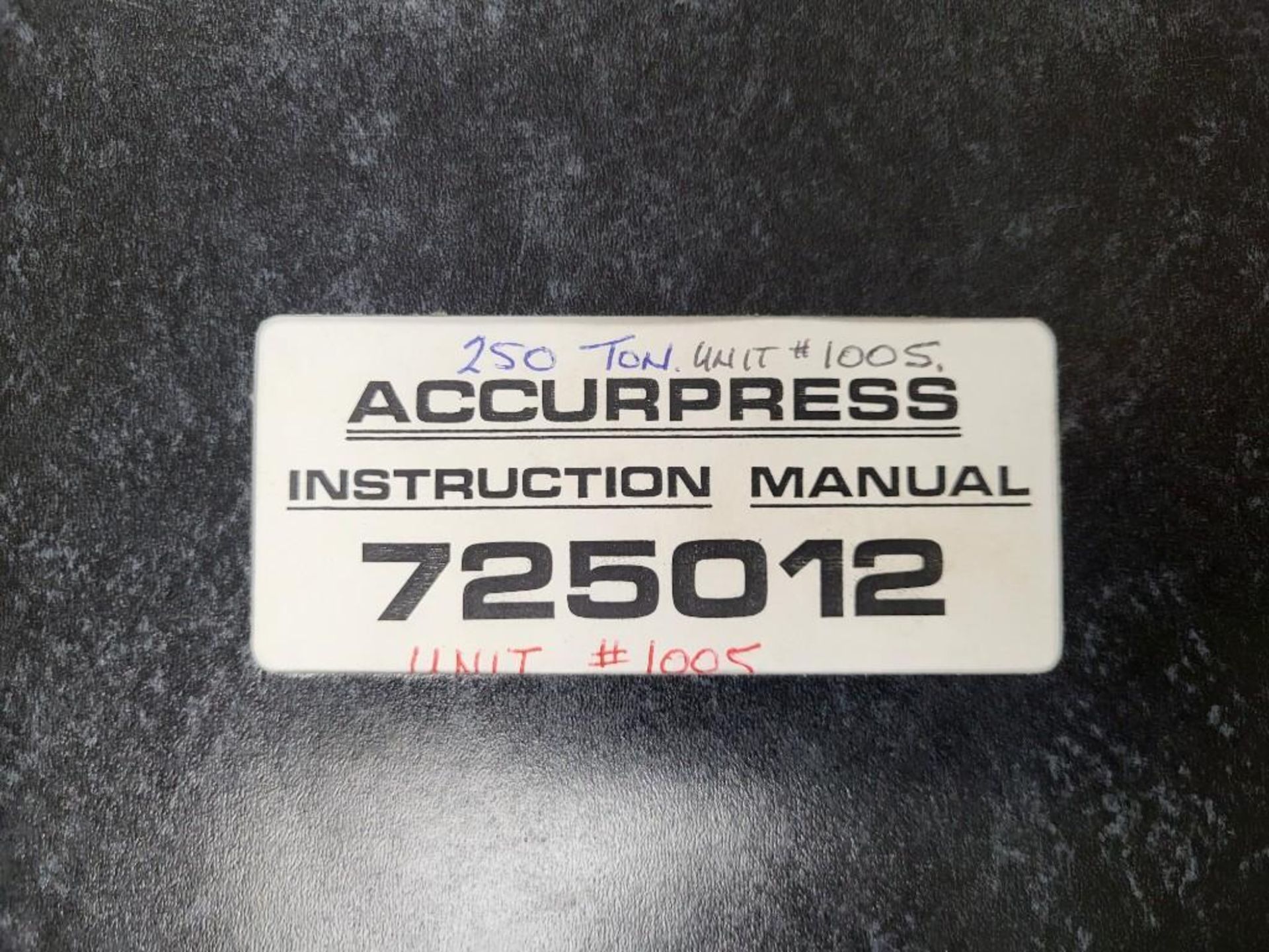 ACCURPRESS 250 TON PRESS BRAKE MODEL 725012 - Image 18 of 19