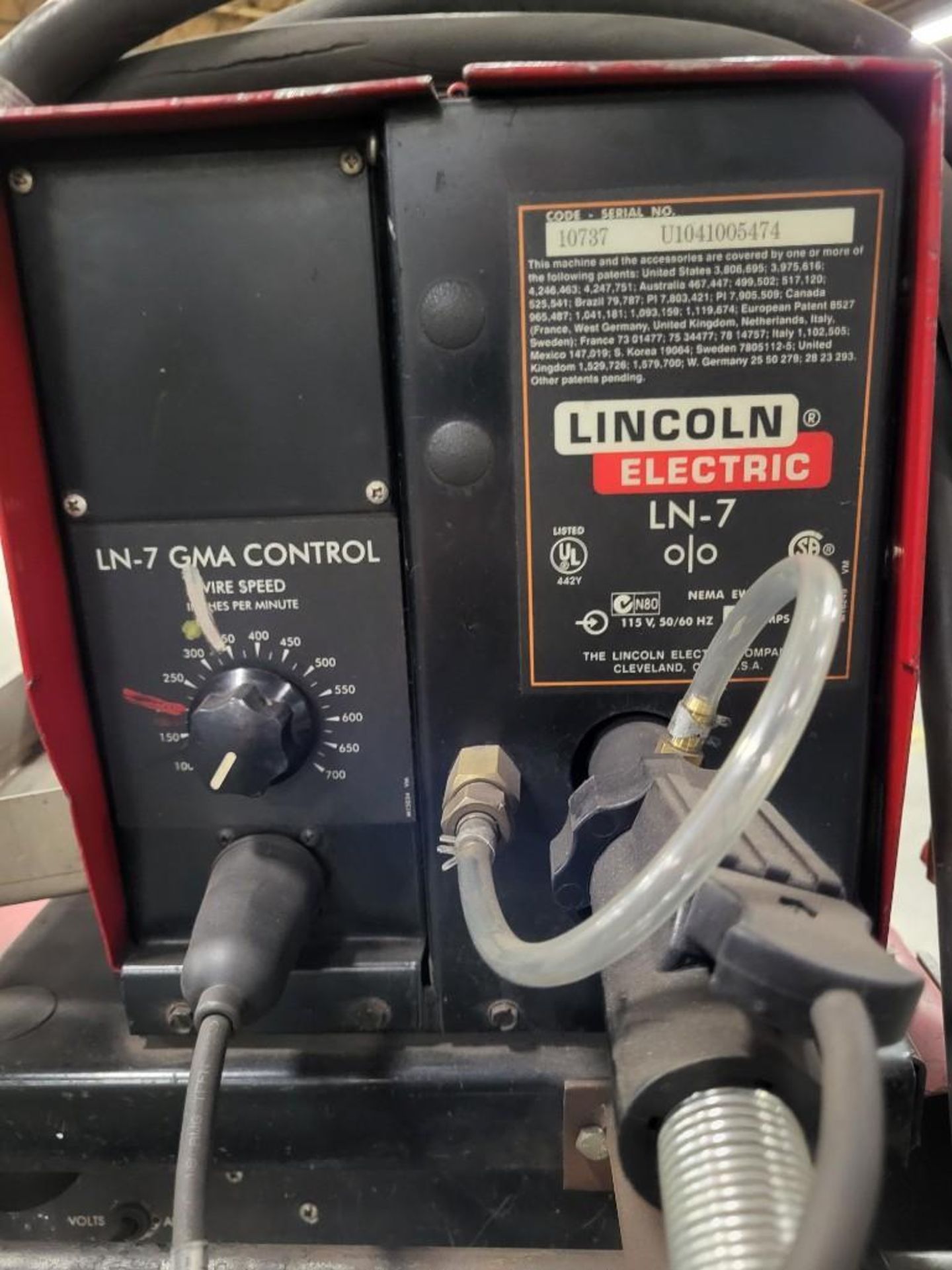 LINCOLN ELECTRIC CV-300 MIG WELDER WITH LN-7 WIRE FEEDER - Image 6 of 11