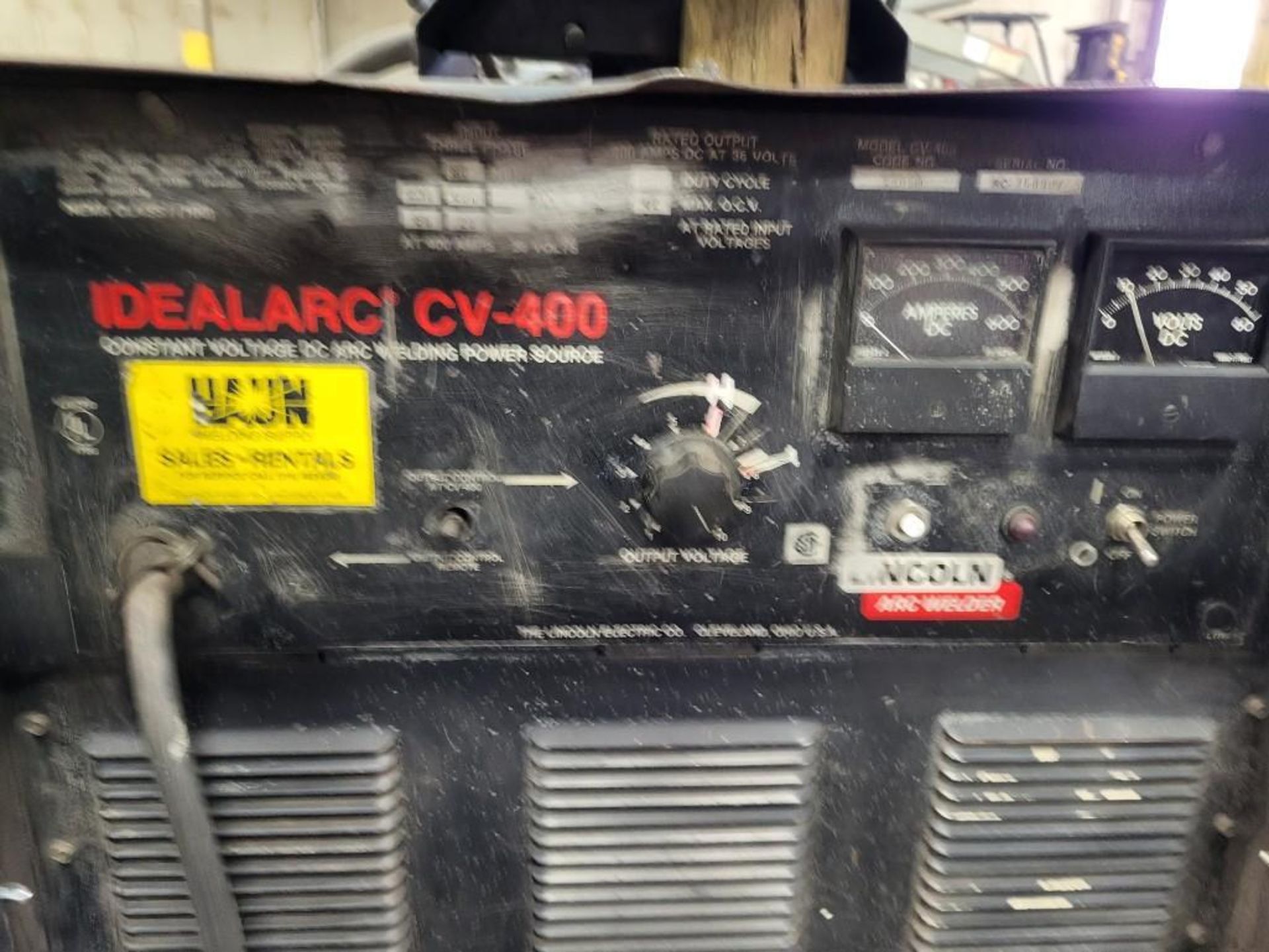 LINCOLN ELECTRIC IDEALARC CV-400 MIG WELDER WITH LN-7 WIRE FEEDER - Image 8 of 11