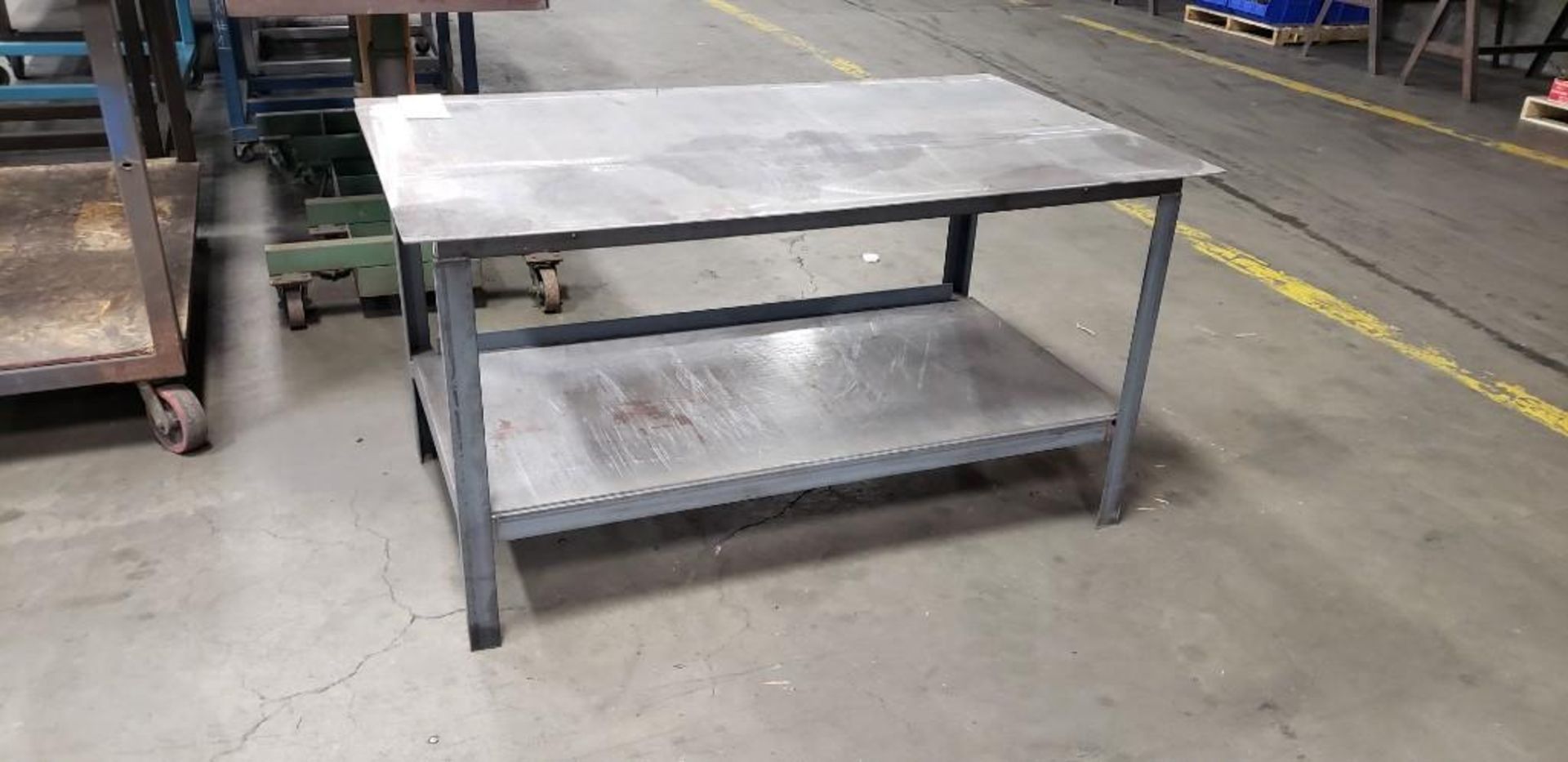 STEEL TABLE 33"X56.5" 30.75" HIGH - Image 2 of 3