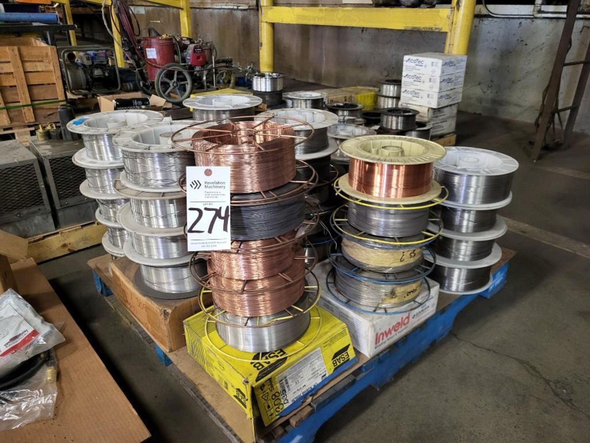 LOT OF WELDING WIRE - APPROX 44 SPOOLS - SEVERAL VARIETIES