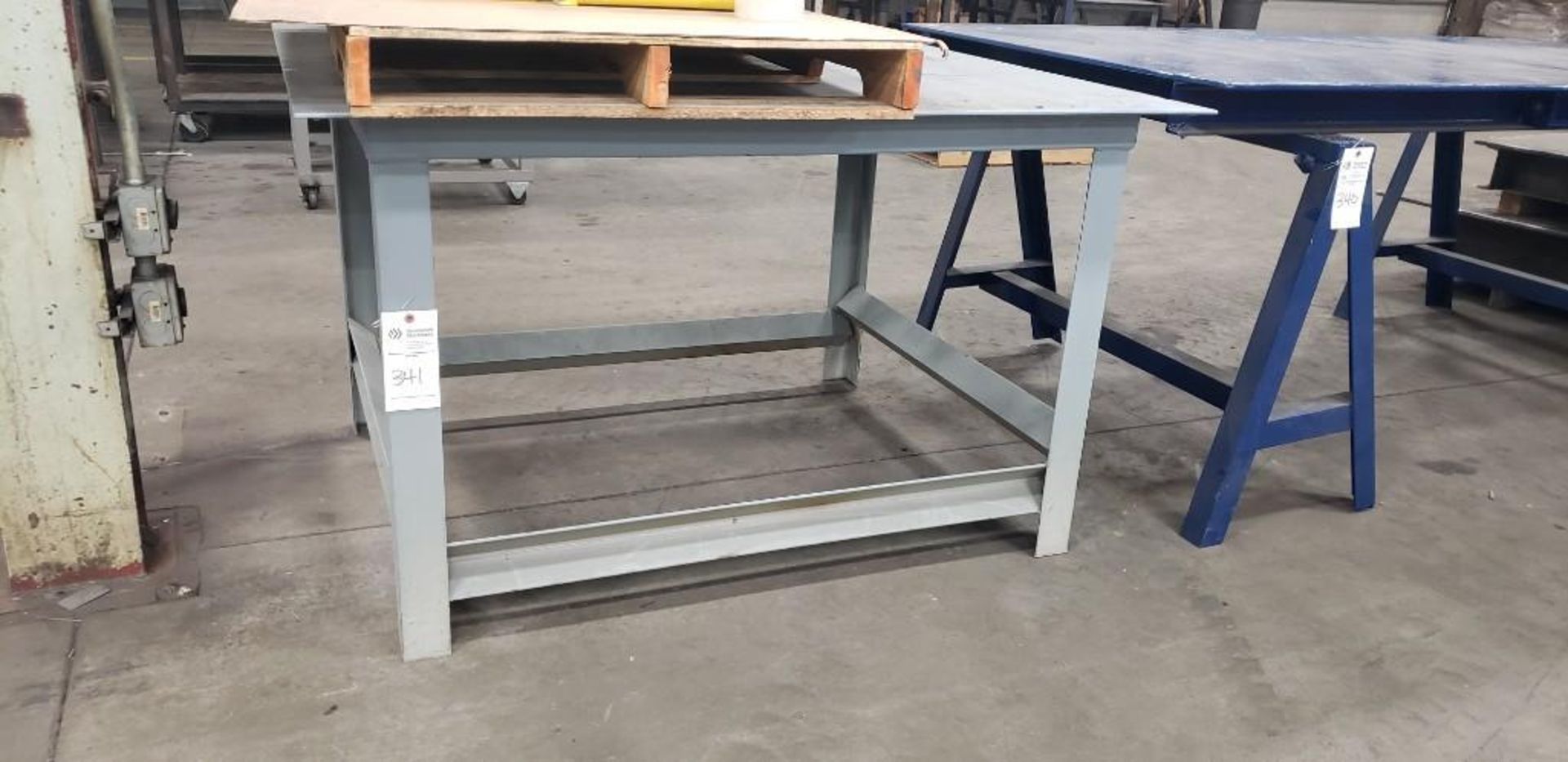 STEEL TABLE 50"X60" 1/4" PLATE TOP 36.5" HIGH