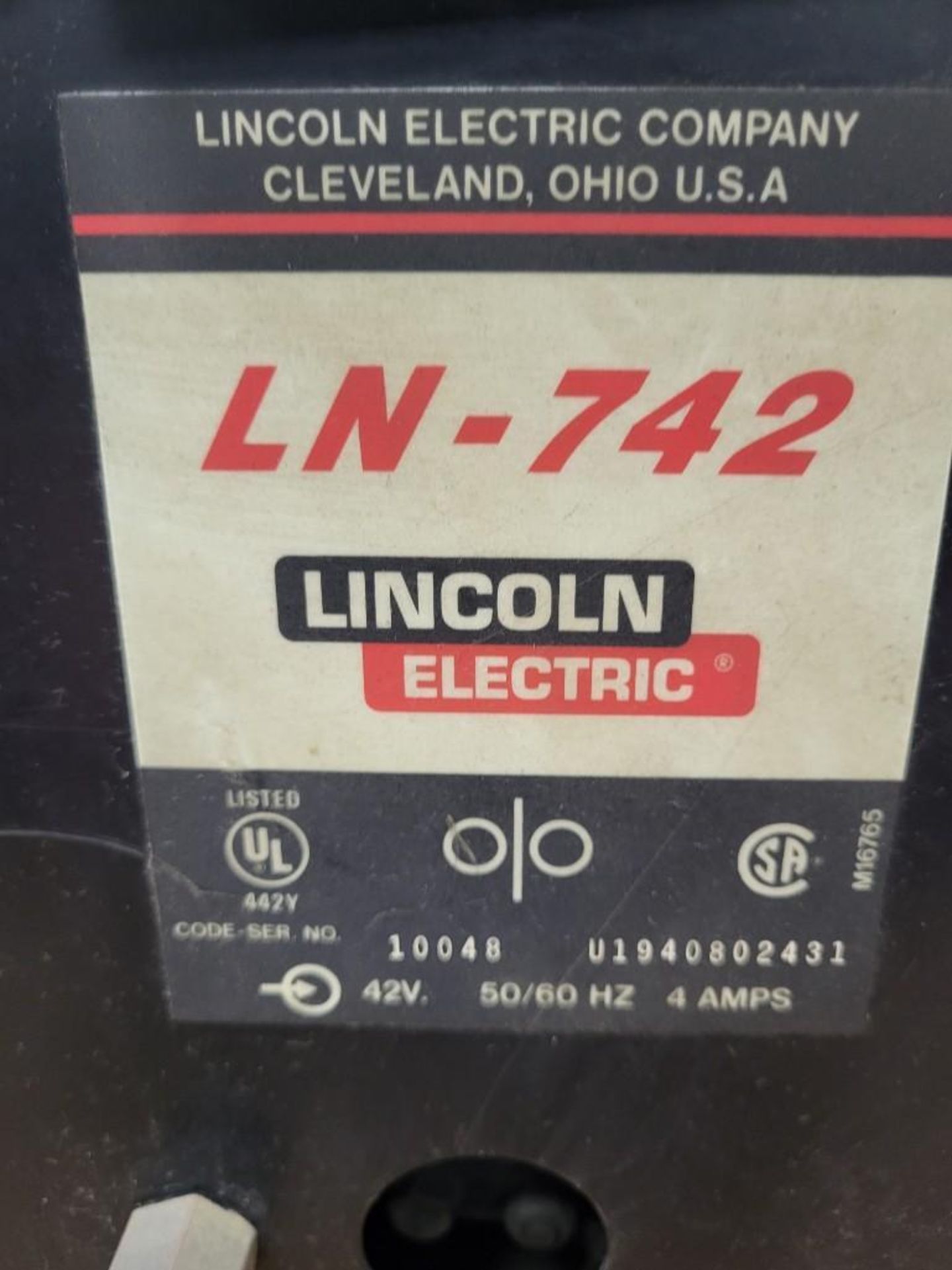 LINCOLN ELECTRIC INVERTEC STT MIG WELDER WITH LN-742 WIREFEEDER - Image 7 of 9