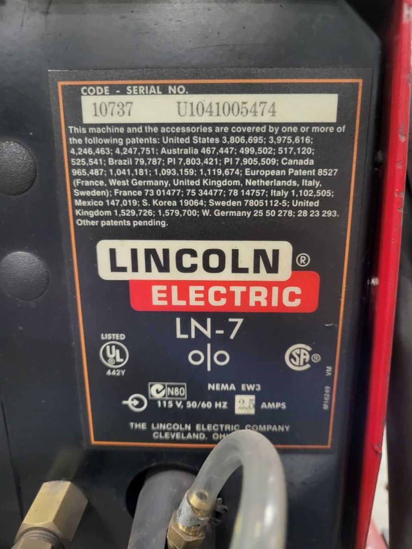 LINCOLN ELECTRIC CV-300 MIG WELDER WITH LN-7 WIRE FEEDER - Image 8 of 11