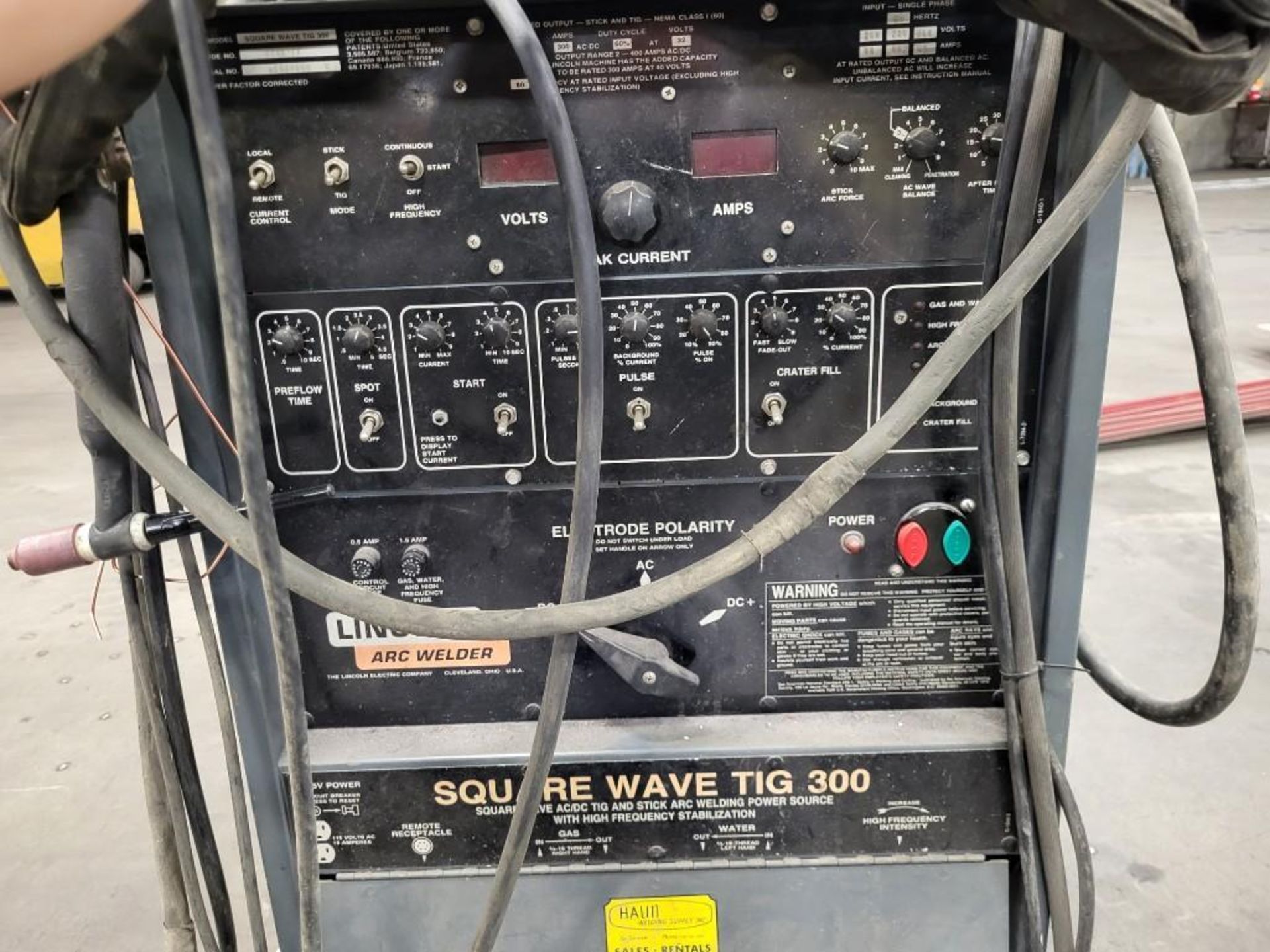 LINCOLN ELECTRIC SQUARE WAVE TIG 300 WELDER WITH MILLER COOLMATE 4 - Image 5 of 10