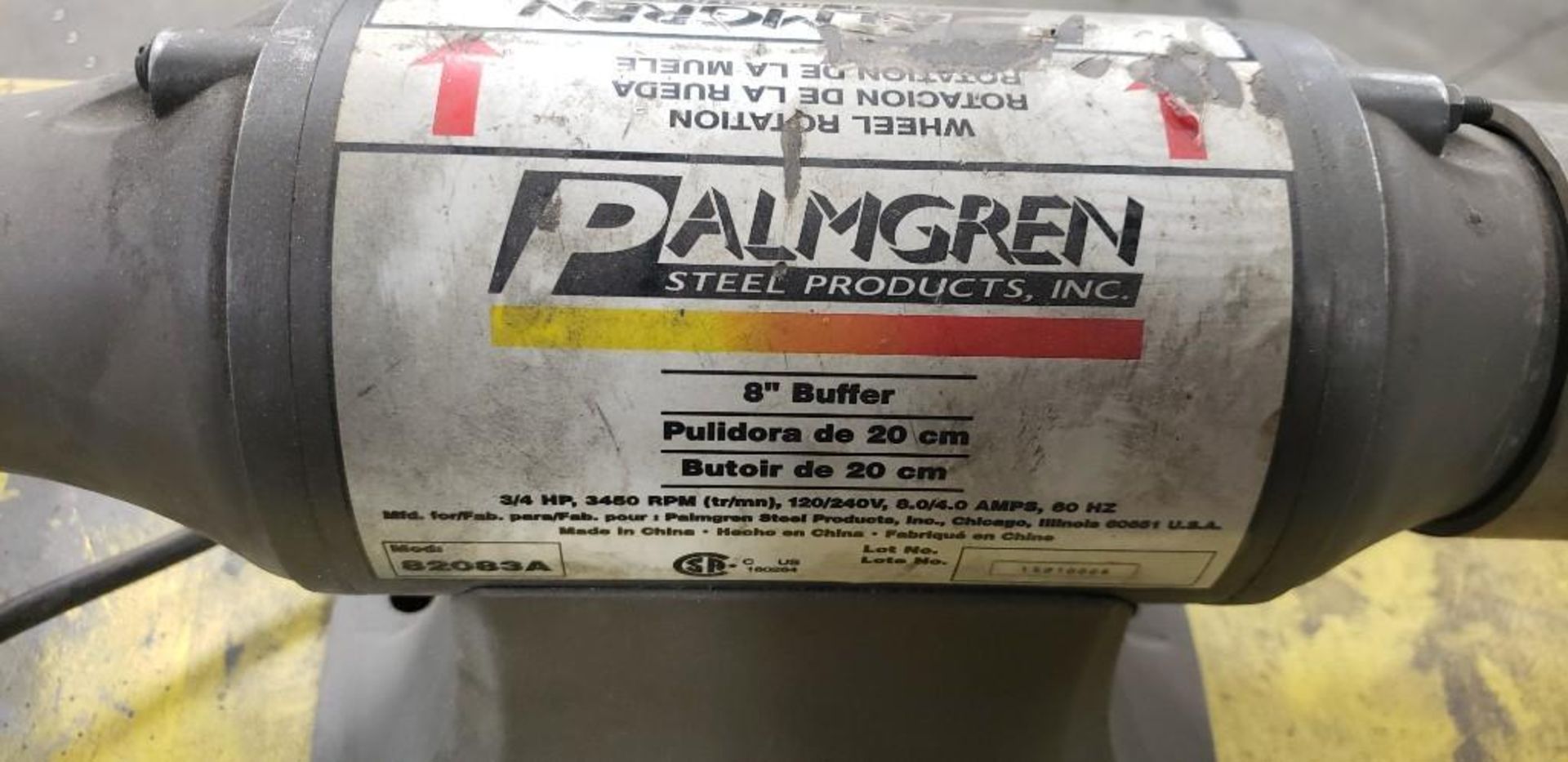 PALMGREN 8" BUFFER MODEL 82083A WITH STEEL STAND - Image 3 of 3
