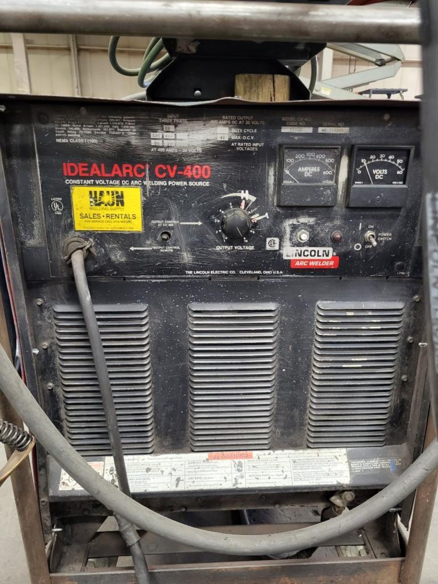 LINCOLN ELECTRIC IDEALARC CV-400 MIG WELDER WITH LN-7 WIRE FEEDER - Image 7 of 11