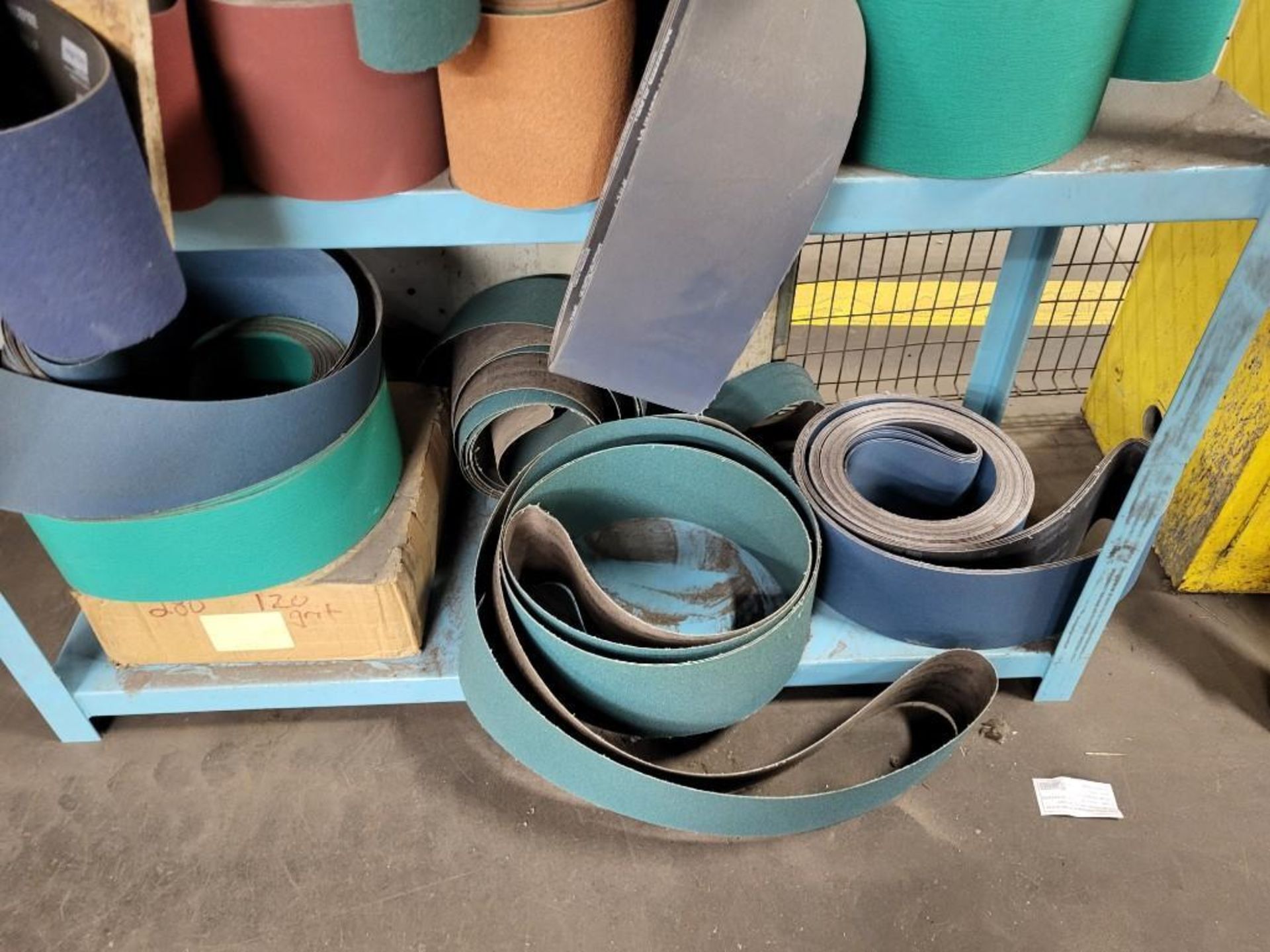 ASSORTED SANDING BELTS WITH BLUE SHELF - Image 6 of 6