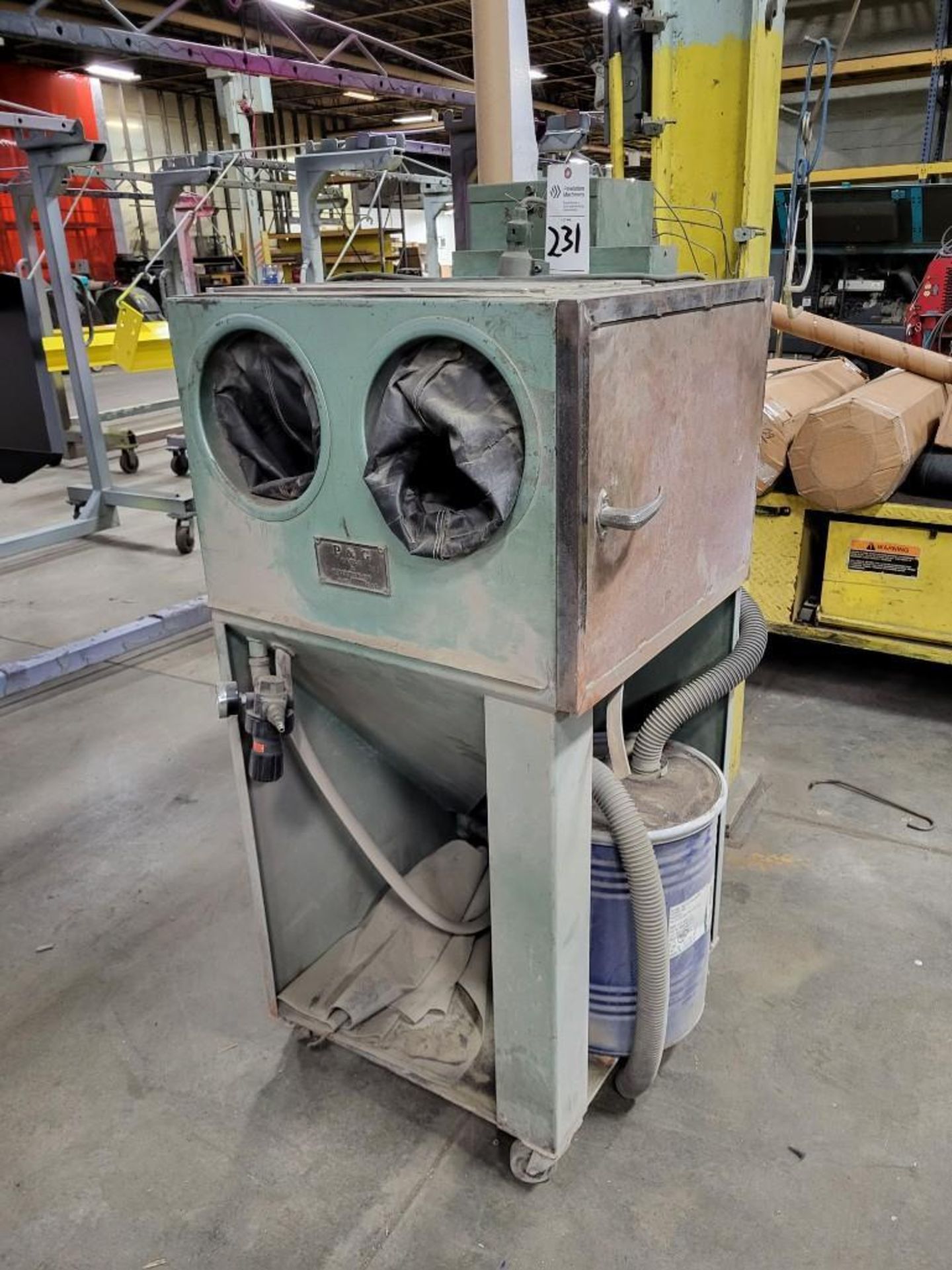 PAUL & GRIFFIN SAND BLASTING CABINET, MODEL E-2 24"X24"X18"